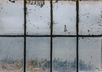 Sunlight highlighting streaky window glass in a UK home before professional window cleaning restores a clear, polished finish.