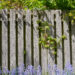 Metal garden fence panels installed along a residential boundary in a UK garden